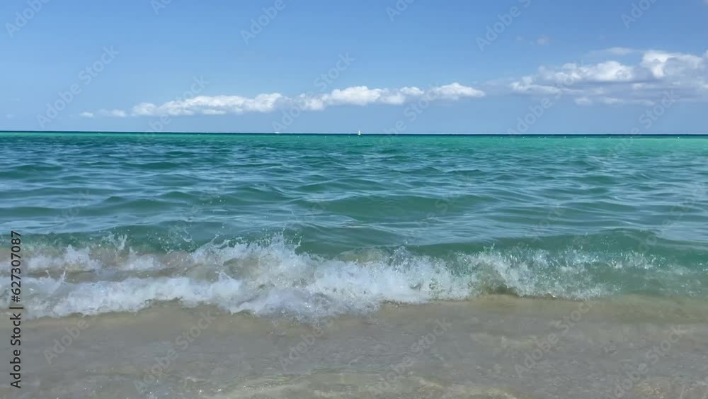 Calm ocean waves at Playa del Carmen Beach Calm ocean waves at Playa del Carmen Beach