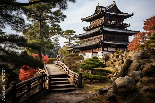 Ancient Samurai Castle Wide Lens, Generative AI 