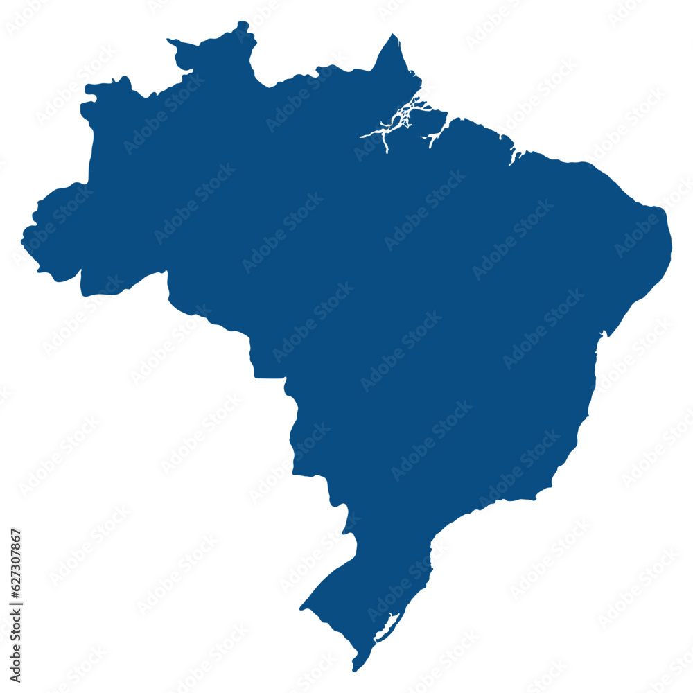 Brazil map with administrative regions. Latin map. Brazilian map.