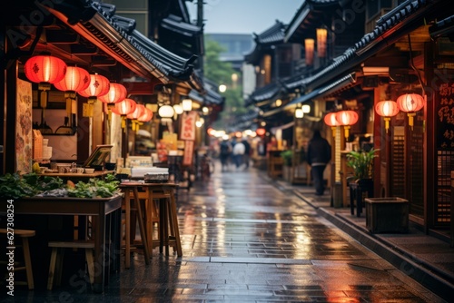 Bustling Shopping District In Kyoto, Generative AI © Shooting Star Std