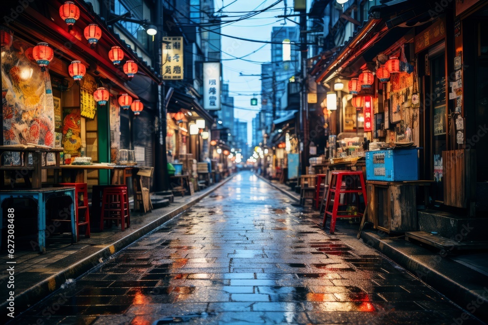 Bustling Tokyo Street, Generative AI