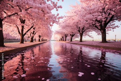 Cherry Blossoms in Full Bloom, Generative AI