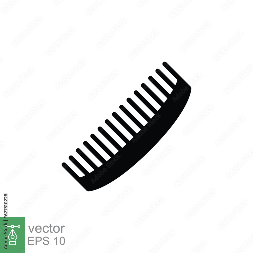 Comb icon. Simple solid style. Hair stylist tool, barber comb, fashion, beauty, hairstyle brush contact. Black silhouette, glyph symbol. Vector illustration isolated on white background. EPS 10. Comb icon. Simple solid style. Hair stylist tool, barber comb, fashion, beauty, hairstyle brush contact. Black silhouette, glyph symbol. Vector illustration isolated on white background. EPS 10.