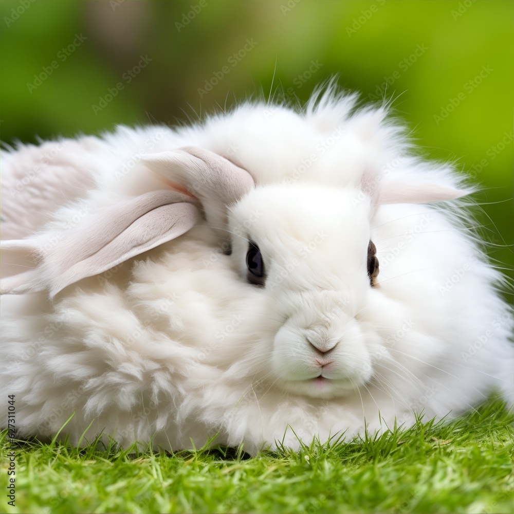 white rabbit on grass white rabbit on grass