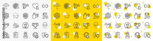 Outline Wash hands, Dont touch and Coronavirus pandemic line icons pack for web with Covid virus, Eyeglasses, Skin care line icon. Shields, Face scanning, Coronavirus protection pictogram icon. Vector