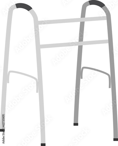 Vector illustration of walking framer disabled isolated on white background