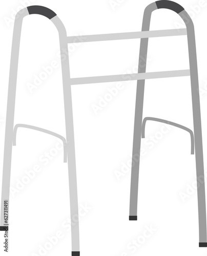 Vector illustration of walking framer disabled  isolated on white background