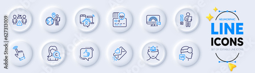 Collagen skin, Love letter and Lgbt line icons for web app. Pack of Yoga mind, Augmented reality, Outsource work pictogram icons. Cyber attack, Work home, Social distance signs. Cursor. Vector