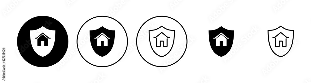 Home insurance icon set. home protection icon Home insurance icon set. home protection icon
