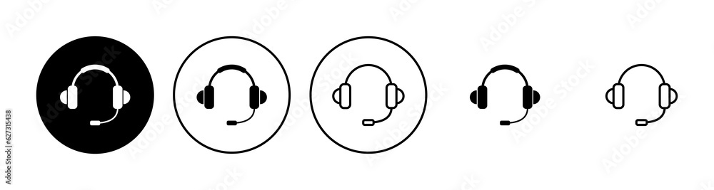 Headphone icon set. Headvector icon symbols Headphone icon set. Headvector icon symbols
