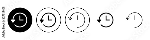 History icon set. recent event history