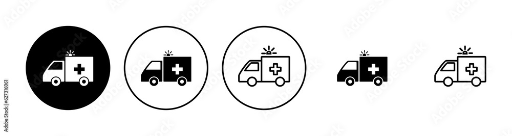 Ambulance icon set. ambulance truck icon vector. ambulance car Ambulance icon set. ambulance truck icon vector. ambulance car