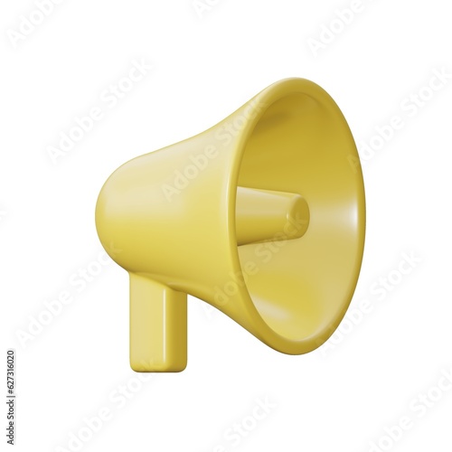 Realistic 3d megaphone, loudspeaker with lightning. Vector illustration