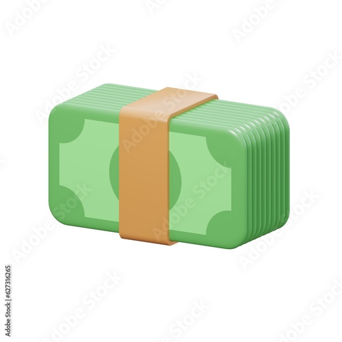 Money. 3d render realistic vector icon