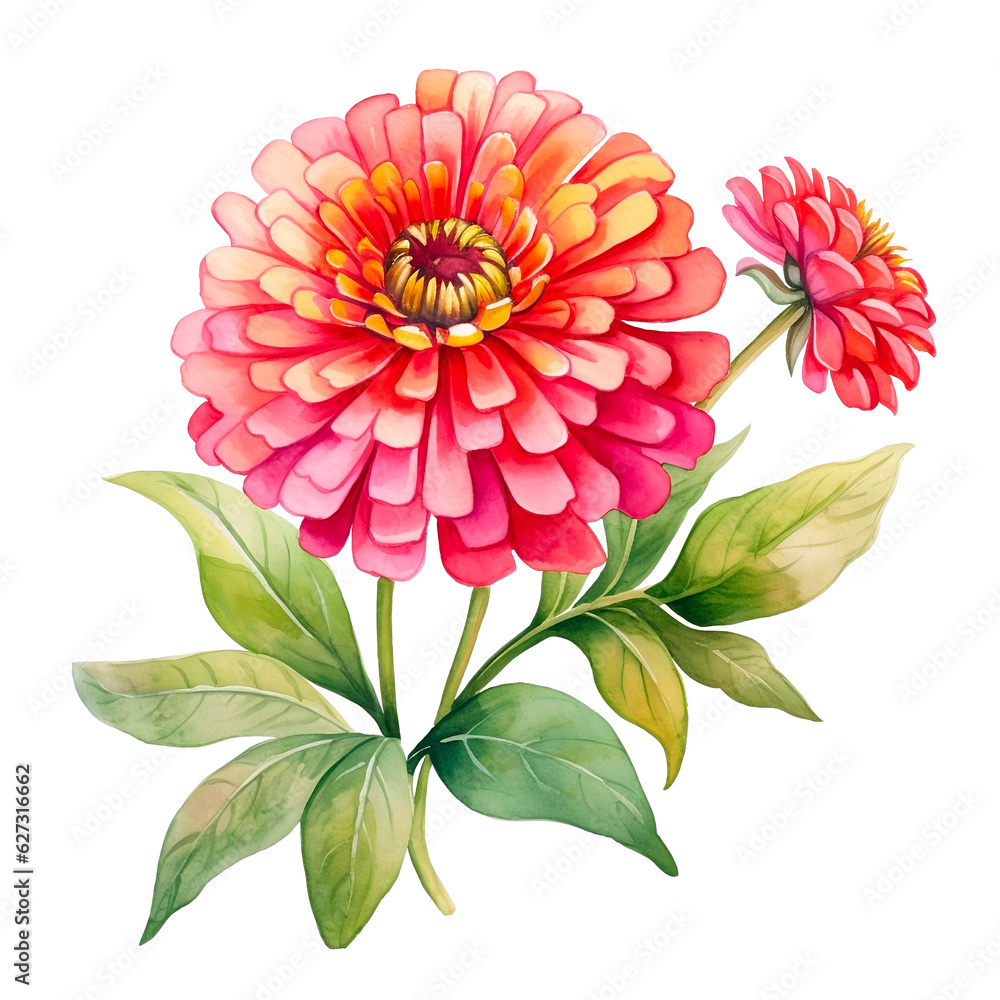 Water color beautiful zinnia png clip art Water color beautiful zinnia png clip art