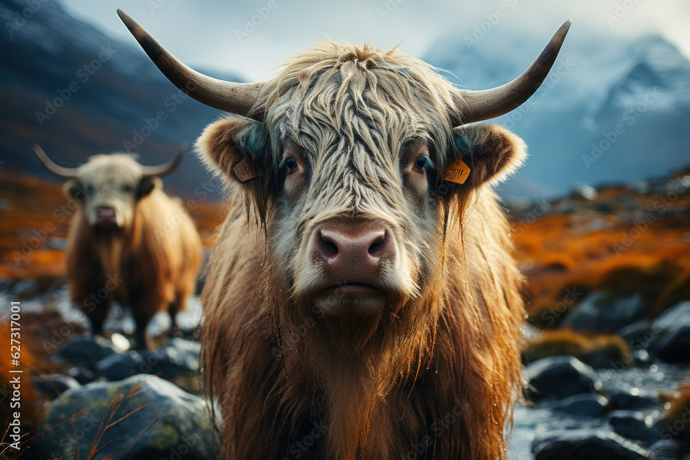 Naklejka premium Yak, Wildlife Photography, Generative AI