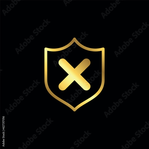 Free Download Gold Color Cross Sign Cancel Denial Icon Vector - GFXLoad