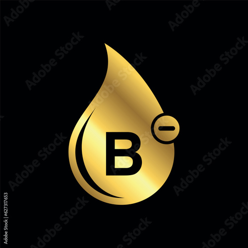 Gold Color Blood Group, Blood Type Medical Icon Vector