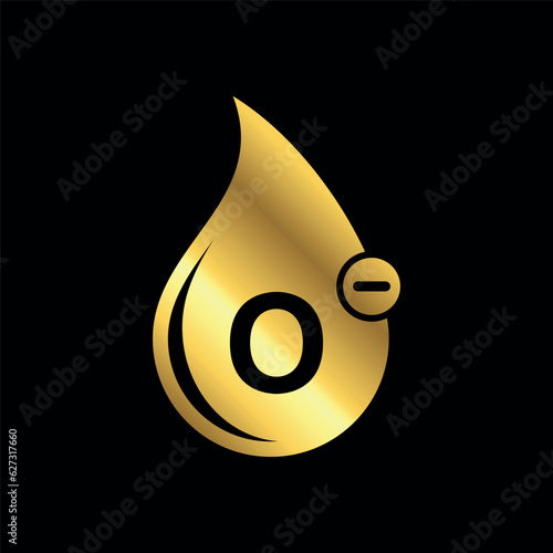 Gold Color Blood Group, Blood Type Medical Icon Vector