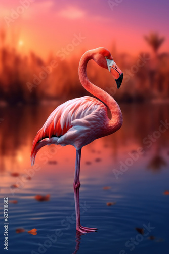 Flamingo  Wildlife Photography  Generative AI