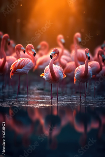 Flamingo  Wildlife Photography  Generative AI