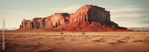 Wild west scene with canyons, beautiful historic landscape. Generative AI © Deivison