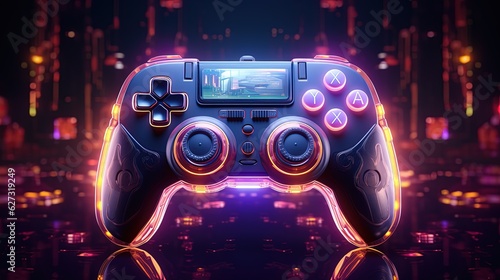 Video game console joystick, gaming and fun concept. Generative AI