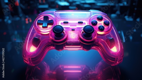 Video game console joystick, gaming and fun concept. Generative AI