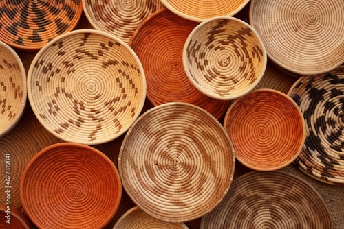 Wallpaper Mural Indigenous handicraft, basket made with coconut straw. Generative AI Torontodigital.ca