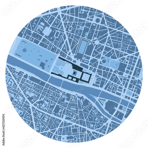Map of Louvre location in Paris