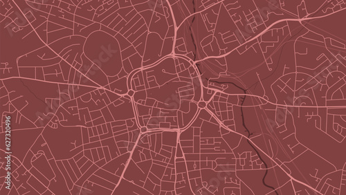 Wolverhampton map, red poster