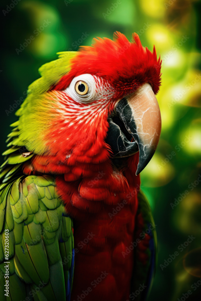 Fototapeta premium Parrot, Wildlife Photography, Generative AI
