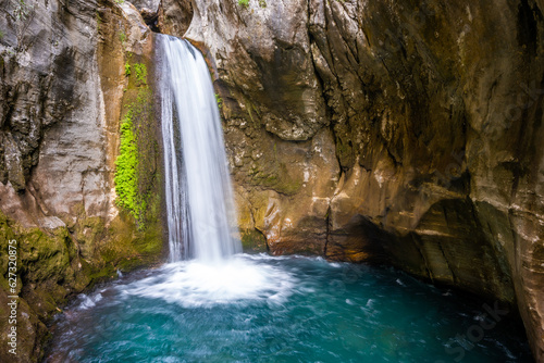 Sapadere canyon with river and waterfalls in the Taurus mountains near Alanya  Turkey