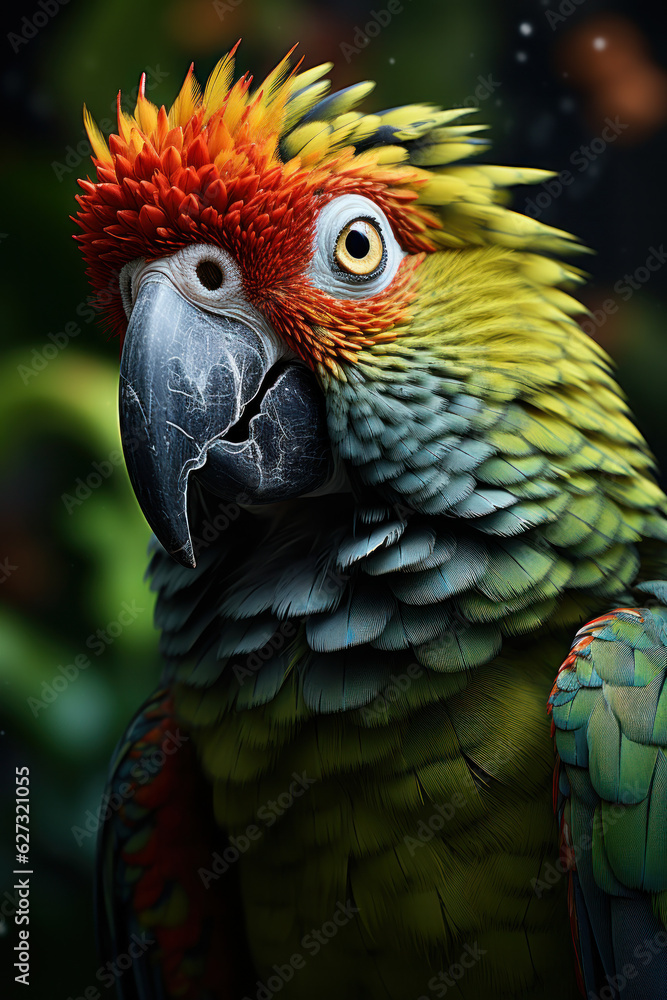 Fototapeta premium Parrot, Wildlife Photography, Generative AI