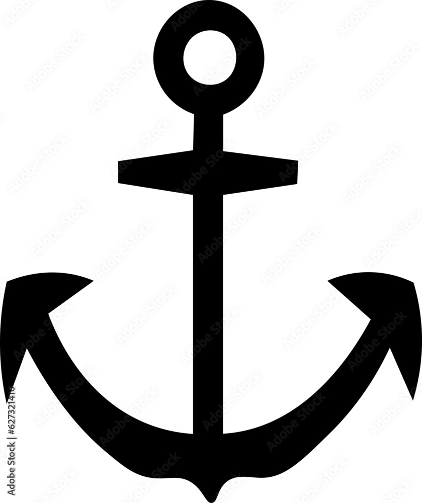 Navy Anchor Silhouette Illustration Vector Navy Anchor Silhouette Illustration Vector