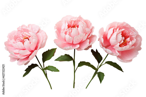 Fototapeta Naklejka Na Ścianę i Meble -  peony flowers isolated on white