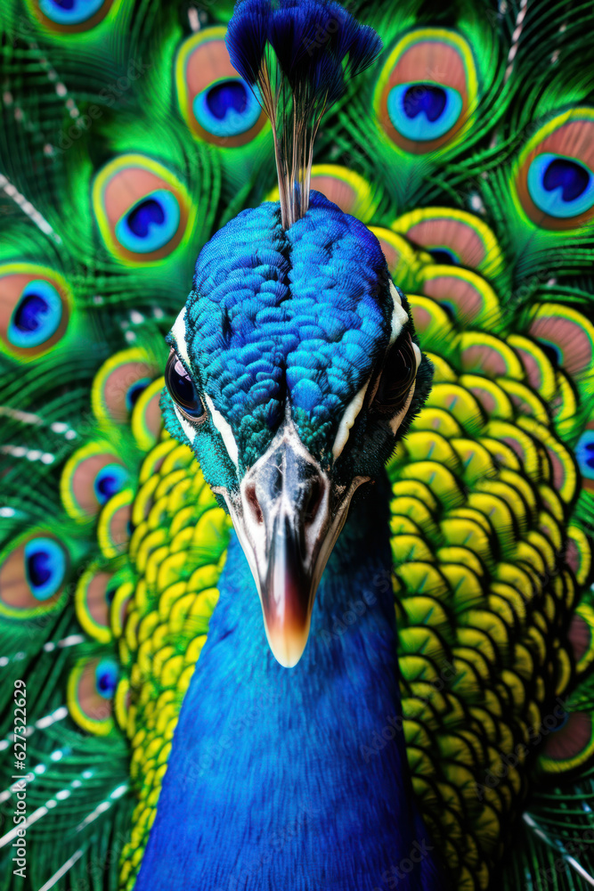 Obraz premium Peacock, Wildlife Photography, Generative AI