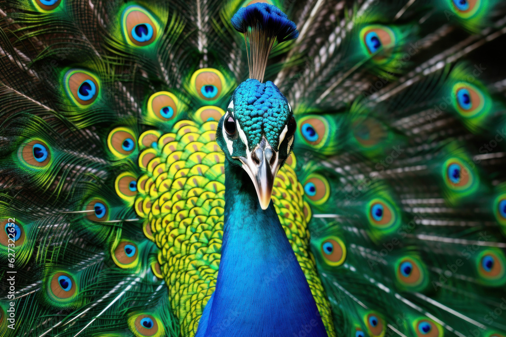 Obraz premium Peacock, Wildlife Photography, Generative AI