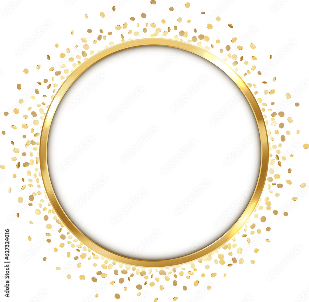 Festive Round Gold Glittering Frame Festive Round Gold Glittering Frame