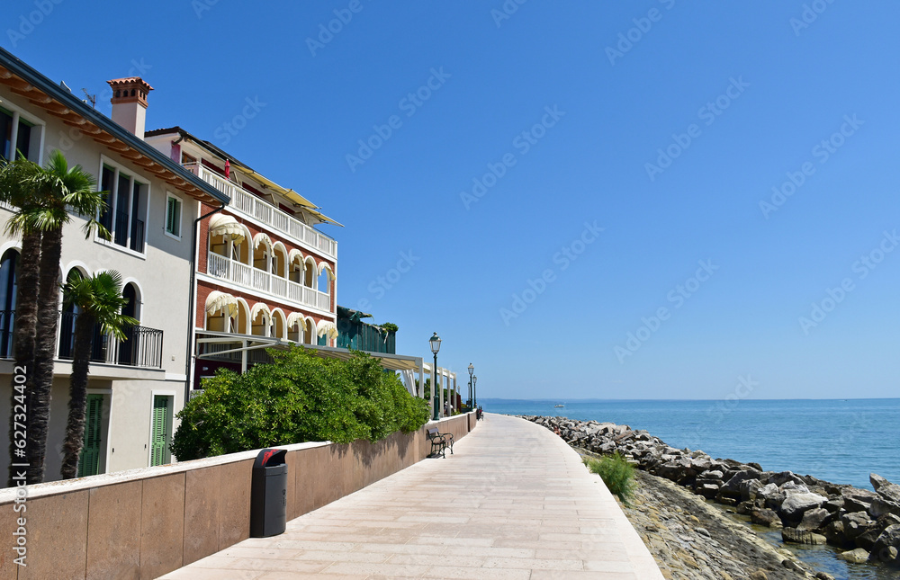 Beach next to the sea at Grado, Italy