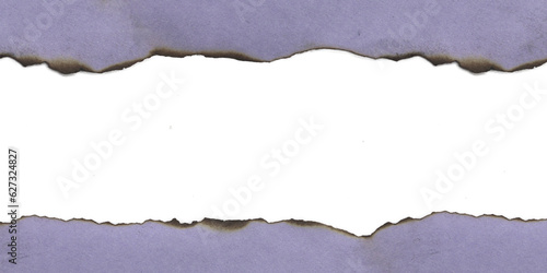 purple burn paper frame for text message on transparent background