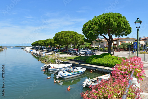 Boats in the harbor at Grado city, Italy