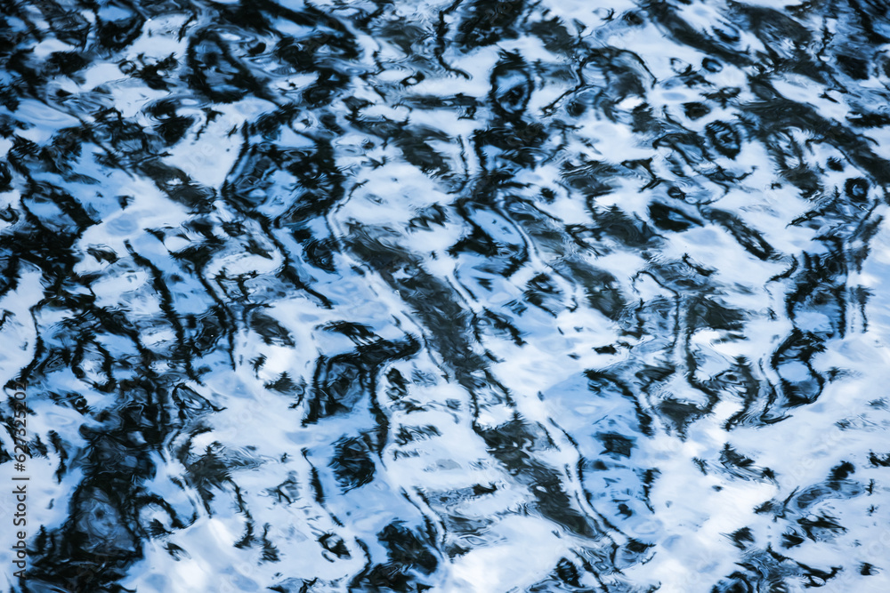 Blue water surface with abstract ripple pattern, top view Blue water surface with abstract ripple pattern, top view