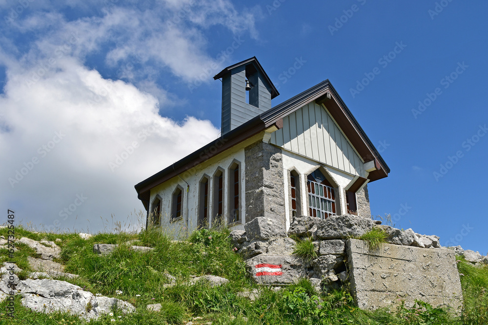 Shelter for tourists in the Julian Alps, Austria Shelter for tourists in the Julian Alps, Austria