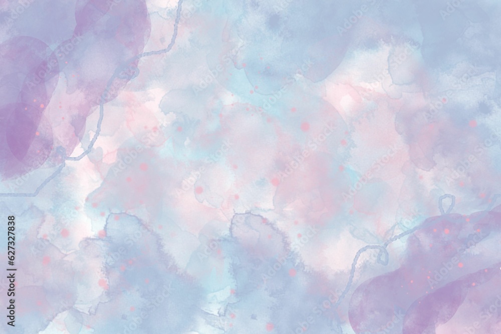 Pink and blue background painted with watercolors, Watercolor background.
