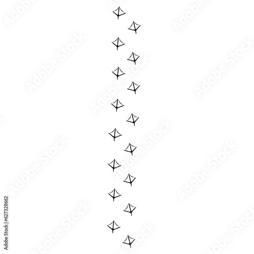 Duck footprint line. Vector illustration isolated on white background.