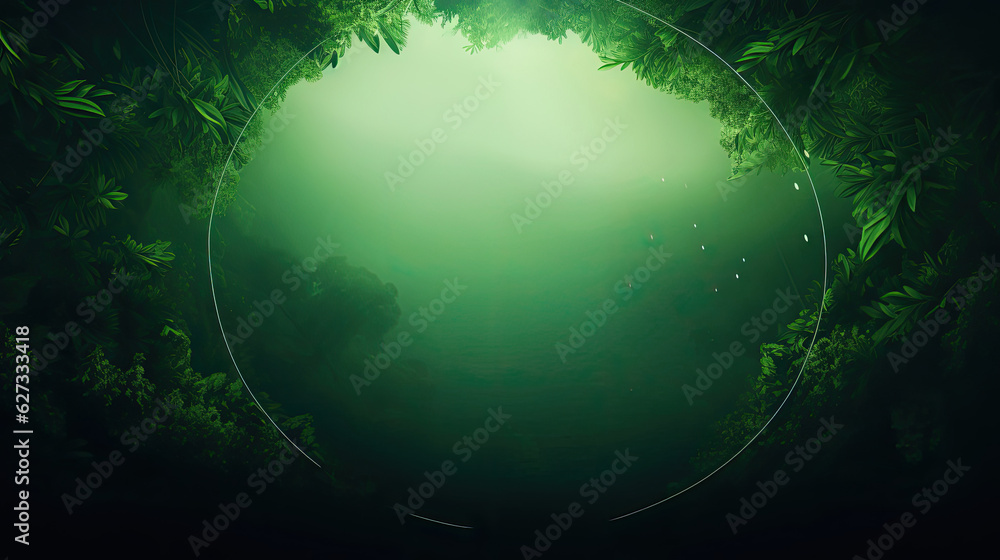 Green forest circle background for product showcase