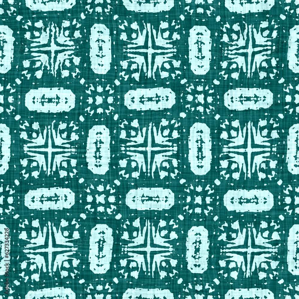 Teal blue white vibrant watercolor batik azulejos tile border banner background. Seamless coastal blur linen effect geometric mosaic effect. Patchwork nautical masculine summer ribbon trim. Teal blue white vibrant watercolor batik azulejos tile border banner background. Seamless coastal blur linen effect geometric mosaic effect. Patchwork nautical masculine summer ribbon trim.