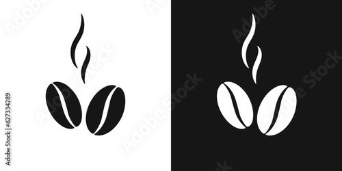Aromatic coffee beans vector icon. Coffee grain, coffee shop logo