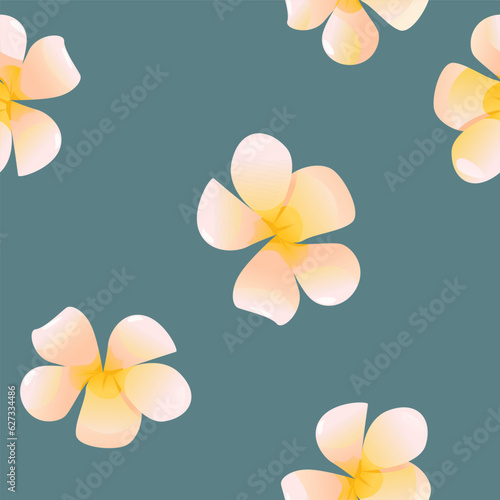 Floral Seamless Pattern with Flowers on a Blue Color. Summer Background for Textile Design  Wallpaper  Packaging. 